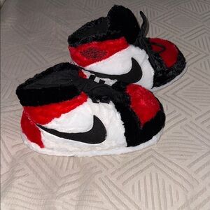 Nike inspired Cozy unisex Slippers in Red, Black, and White One Size NWOT